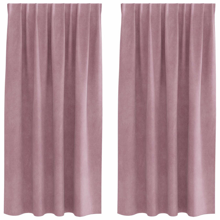 Perdele opace 2 pcs Roz închis 140 x 175 cm Catifea - WALTI WALTI