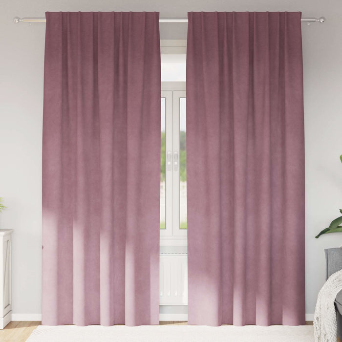 Perdele opace 2 pcs Roz închis 140 x 245 cm Catifea - WALTI WALTI