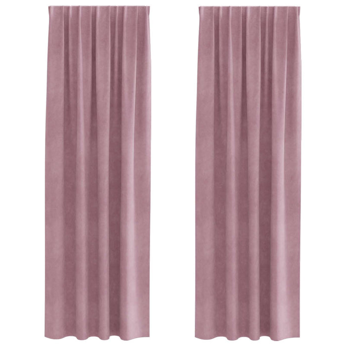 Perdele opace 2 pcs Roz închis 140 x 245 cm Catifea - WALTI WALTI