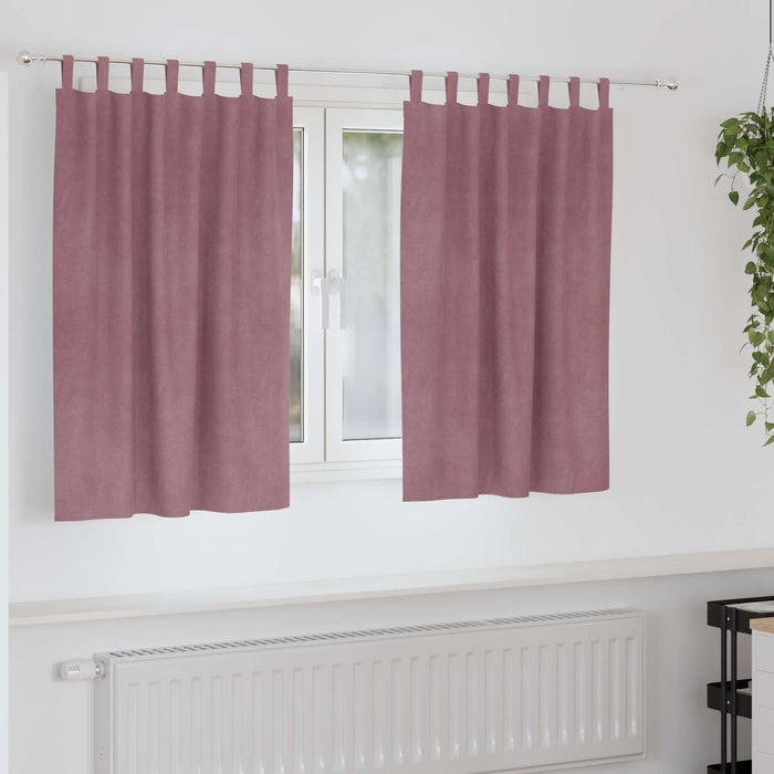 Perdele opace 2 pcs Roz închis 140 x 140 cm Catifea - WALTI WALTI