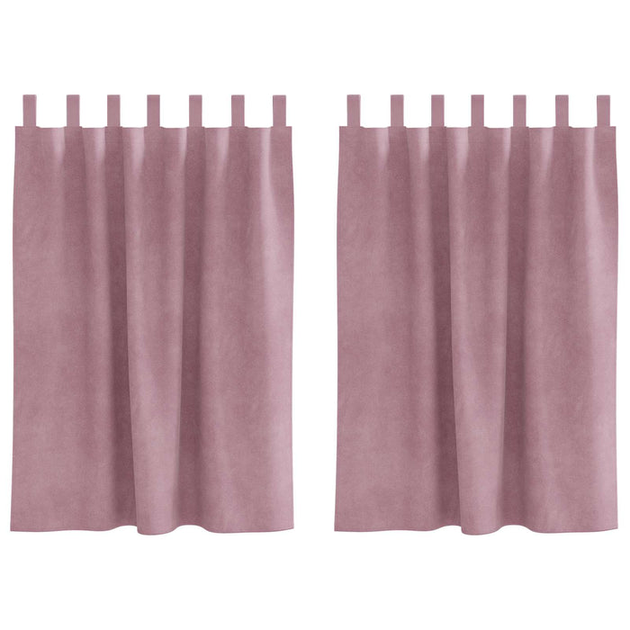 Perdele opace 2 pcs Roz închis 140 x 140 cm Catifea - WALTI WALTI