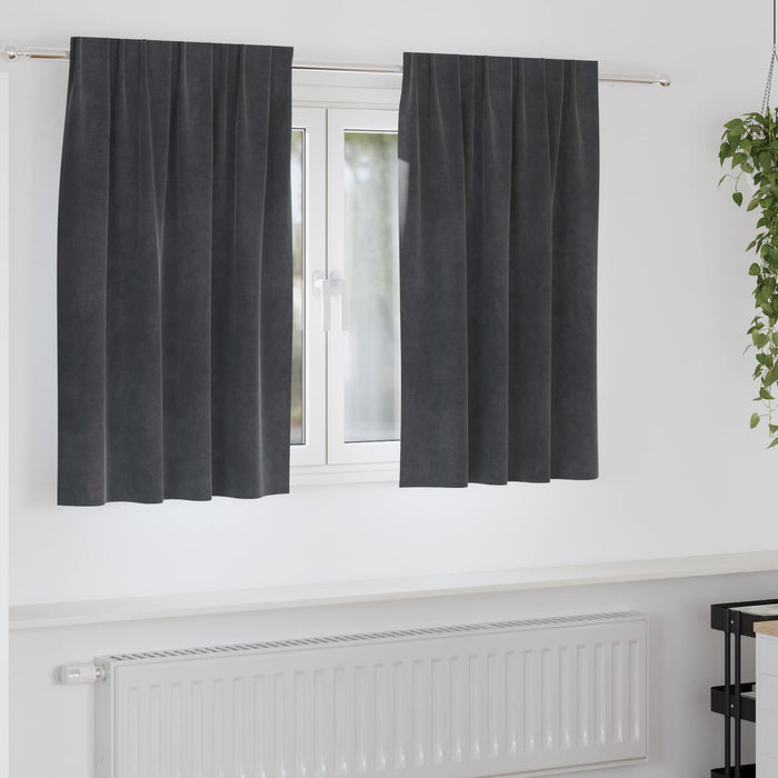 Perdele opace 2 pcs Gri deschis 140 x 140 cm Catifea - WALTI WALTI
