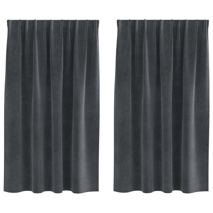 Perdele opace 2 pcs Gri deschis 140 x 140 cm Catifea - WALTI WALTI
