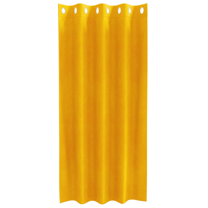 Perdele opace 2 pcs Galben muștar 140 x 175 cm Catifea - WALTI WALTI