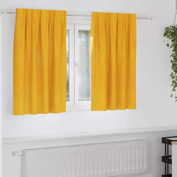 Perdele opace 2 pcs Galben muștar 140 x 140 cm Catifea - WALTI WALTI
