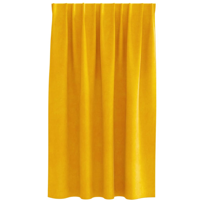 Perdele opace 2 pcs Galben muștar 140 x 140 cm Catifea - WALTI WALTI