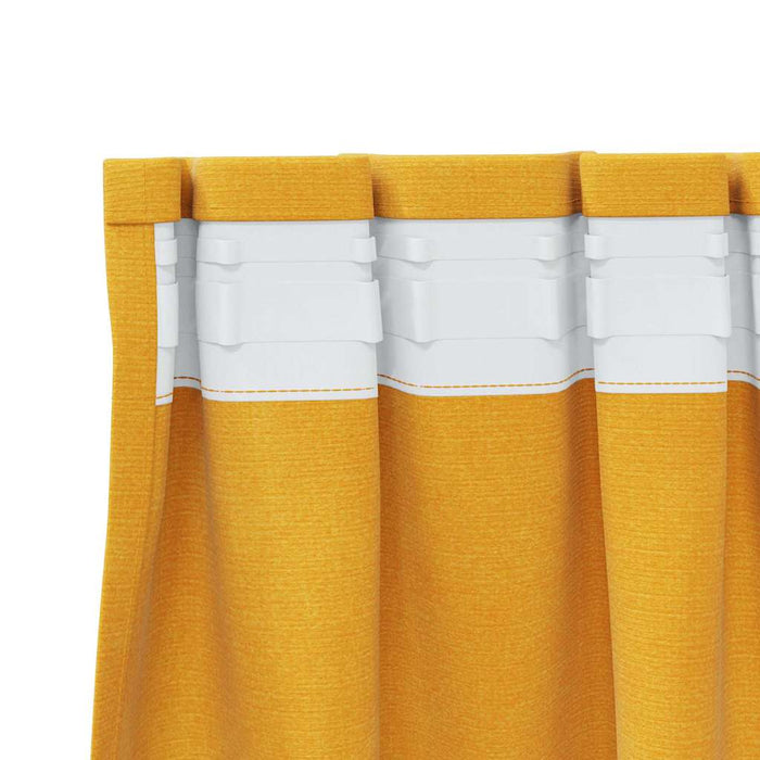 Perdele opace 2 pcs Galben muștar 140 x 175 cm Catifea - WALTI WALTI