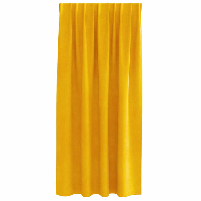 Perdele opace 2 pcs Galben muștar 140 x 175 cm Catifea - WALTI WALTI