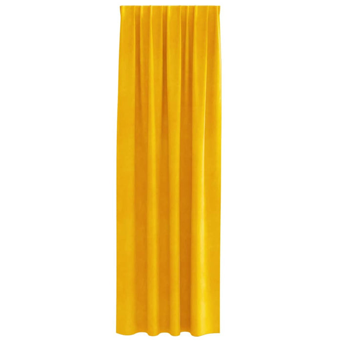 Perdele opace 2 pcs Galben muștar 140 x 245 cm Catifea - WALTI WALTI