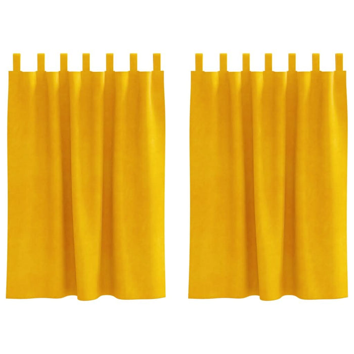 Perdele opace 2 pcs Galben muștar 140 x 140 cm Catifea - WALTI WALTI