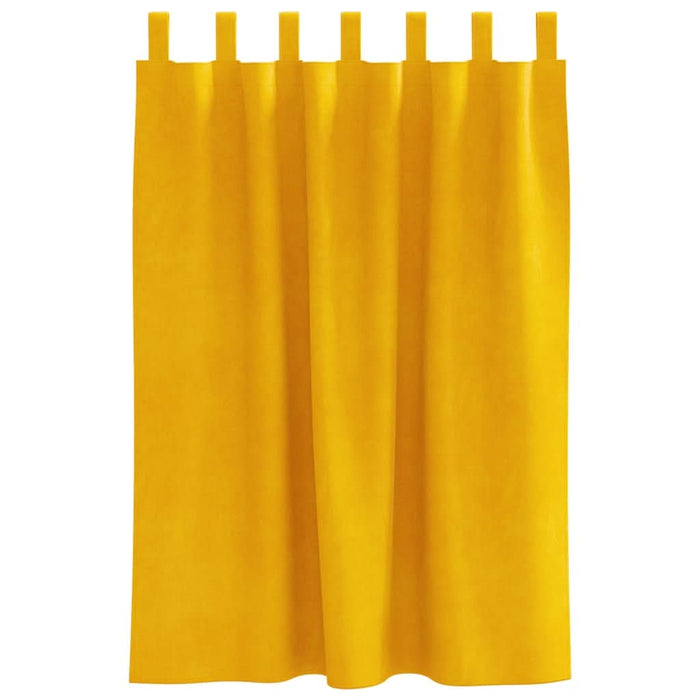 Perdele opace 2 pcs Galben muștar 140 x 140 cm Catifea - WALTI WALTI