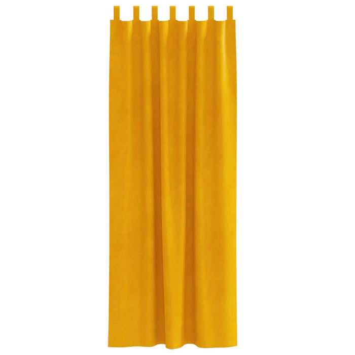 Perdele opace 2 pcs Galben muștar 140 x 260 cm Catifea - WALTI WALTI