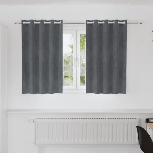 Perdele opace 2 pcs Gri deschis 140 x 140 cm Catifea - WALTI WALTI
