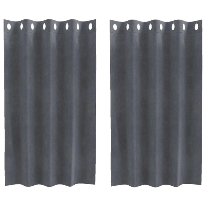 Perdele opace 2 pcs Gri deschis 140 x 140 cm Catifea WALTI