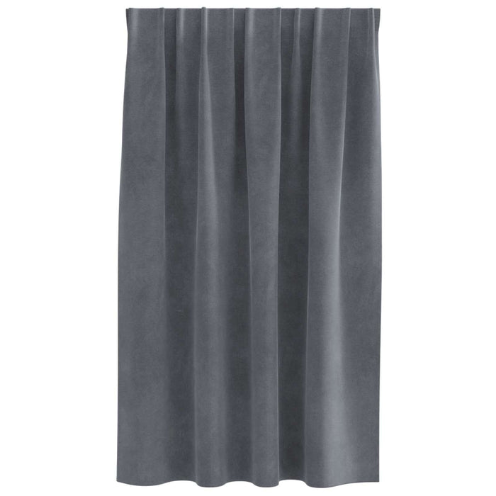 Perdele opace 2 pcs Gri deschis 140 x 140 cm Catifea - WALTI WALTI
