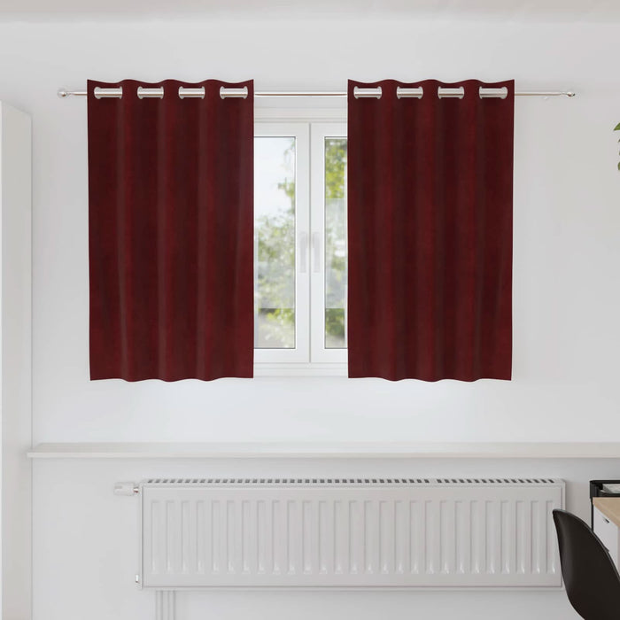 Perdele opace 2 pcs Roșu Vin 140 x 140 cm Catifea - WALTI WALTI