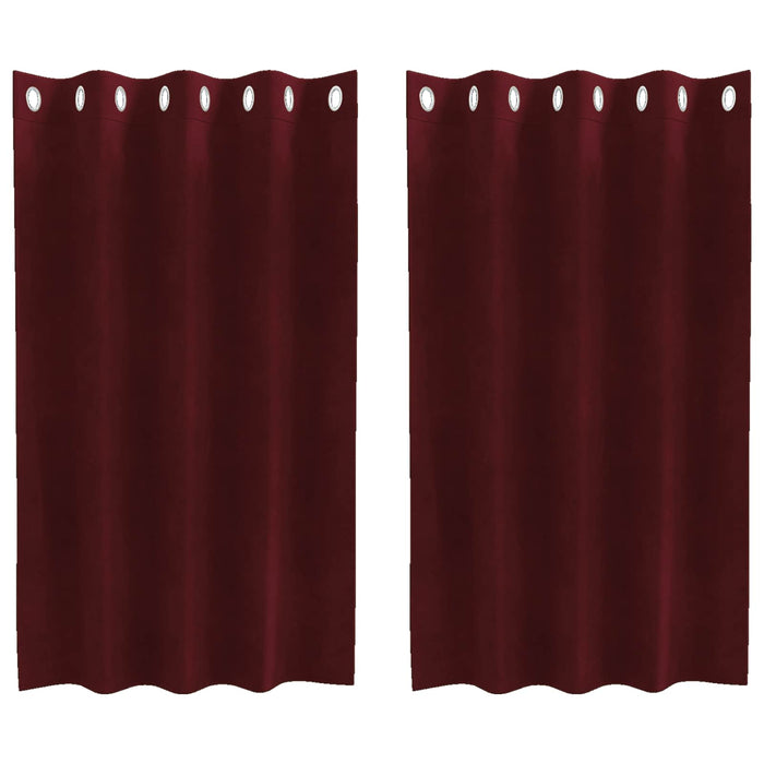 Perdele opace 2 pcs Roșu Vin 140 x 140 cm Catifea - WALTI WALTI