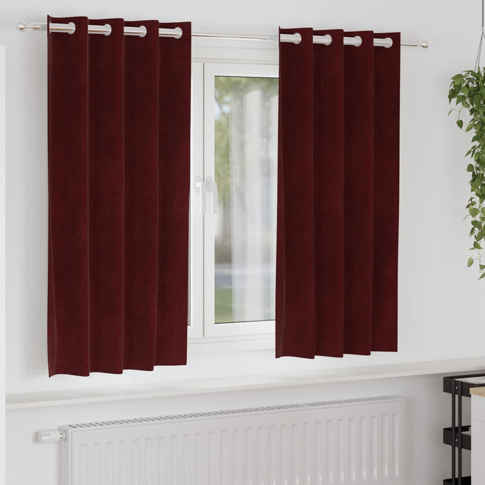 Perdele opace 2 pcs Roșu Vin 140 x 175 cm Catifea - WALTI WALTI