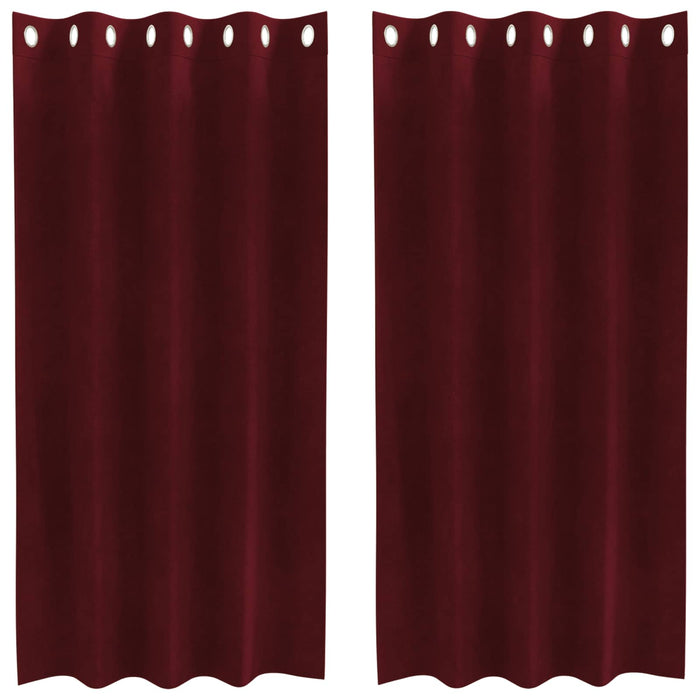 Perdele opace 2 pcs Roșu Vin 140 x 175 cm Catifea - WALTI WALTI