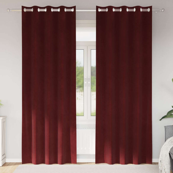 Perdele opace 2 pcs Roșu Vin 140 x 225 cm Catifea - WALTI WALTI