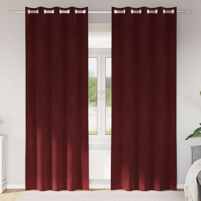 Perdele opace 2 pcs Roșu Vin 140 x 260 cm Catifea - WALTI WALTI