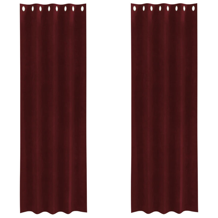 Perdele opace 2 pcs Roșu Vin 140 x 260 cm Catifea - WALTI WALTI