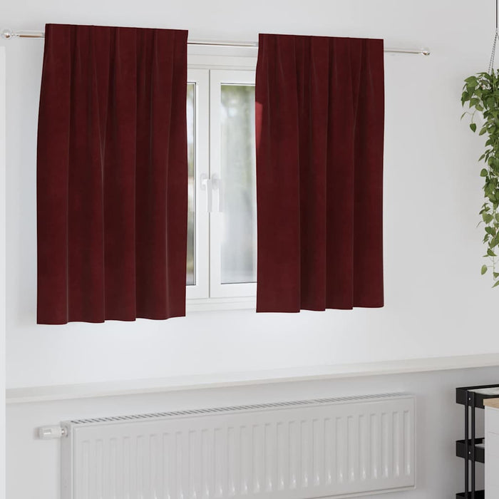 Perdele opace 2 pcs Roșu Vin 140 x 140 cm Catifea - WALTI WALTI