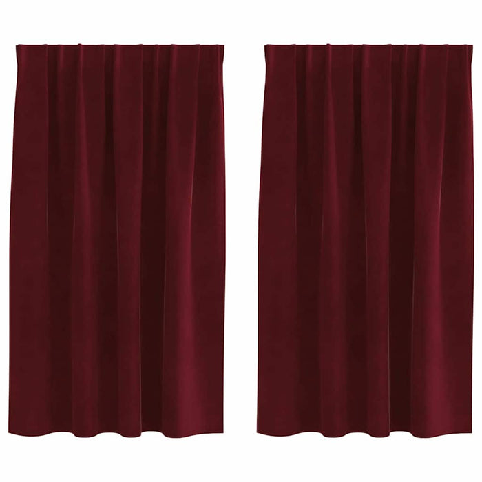 Perdele opace 2 pcs Roșu Vin 140 x 140 cm Catifea - WALTI WALTI