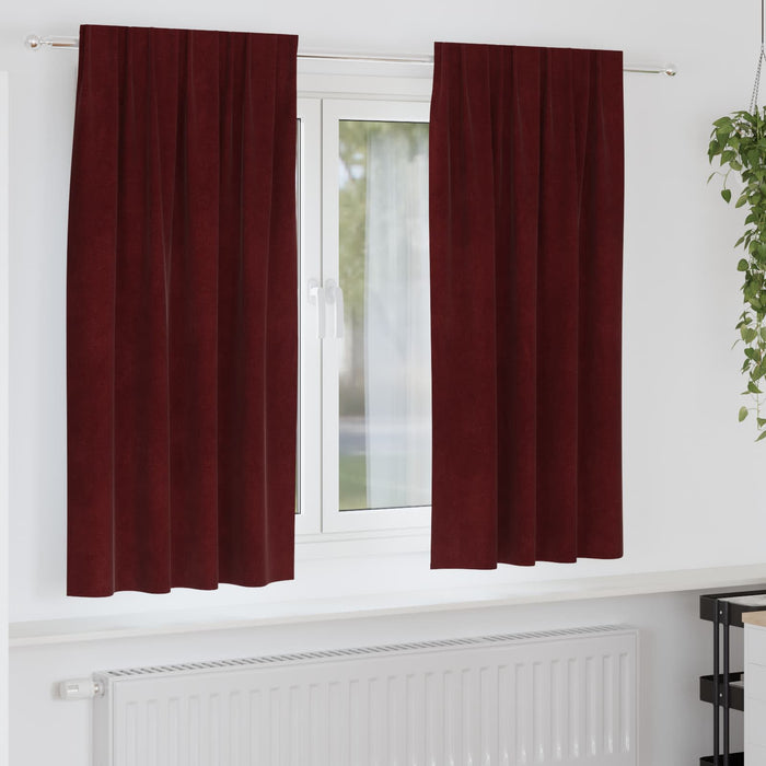 Perdele opace 2 pcs Roșu Vin 140 x 175 cm Catifea - WALTI WALTI