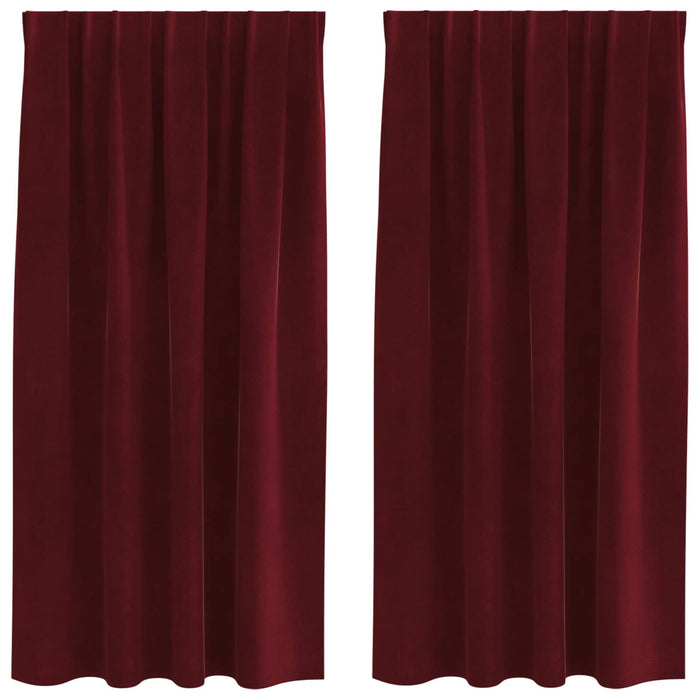 Perdele opace 2 pcs Roșu Vin 140 x 175 cm Catifea - WALTI WALTI
