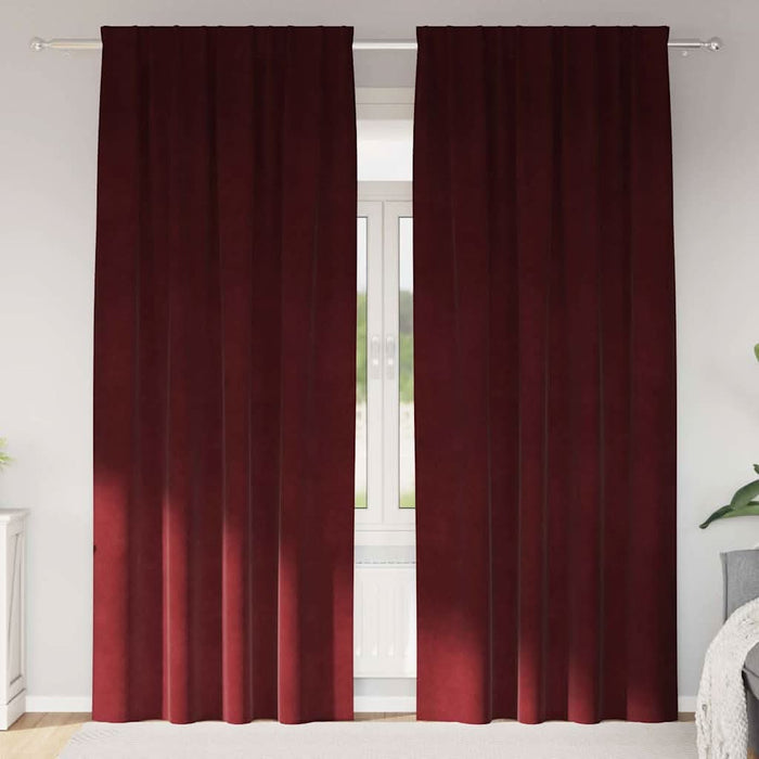 Perdele opace 2 pcs Roșu Vin 140 x 225 cm Catifea - WALTI WALTI