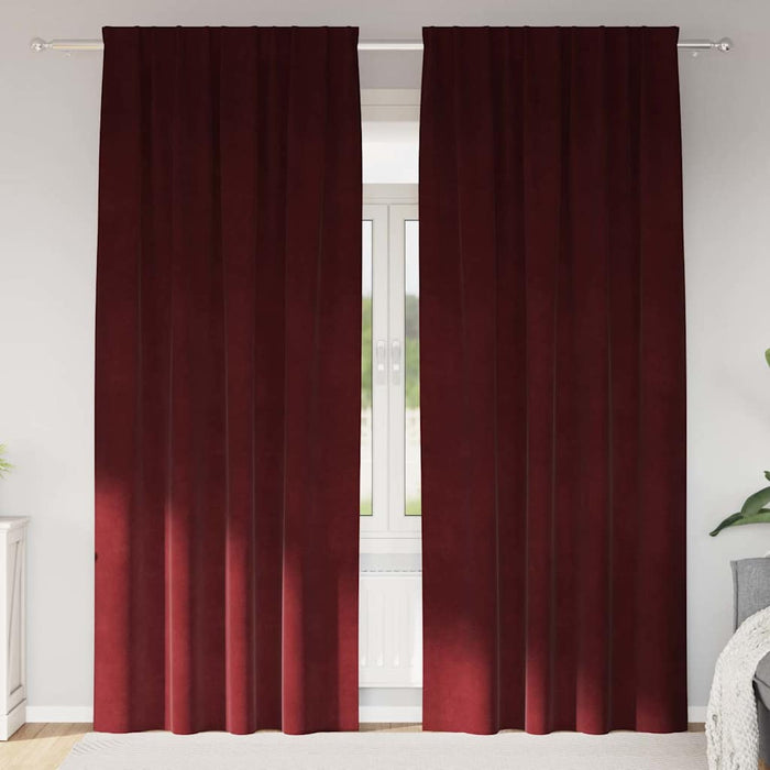 Perdele opace 2 pcs Roșu Vin 140 x 260 cm Catifea - WALTI WALTI