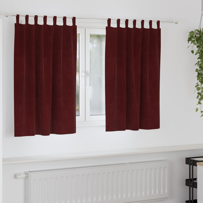 Perdele opace 2 pcs Roșu Vin 140 x 140 cm Catifea - WALTI WALTI