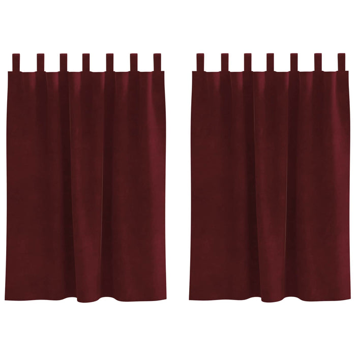 Perdele opace 2 pcs Roșu Vin 140 x 140 cm Catifea - WALTI WALTI