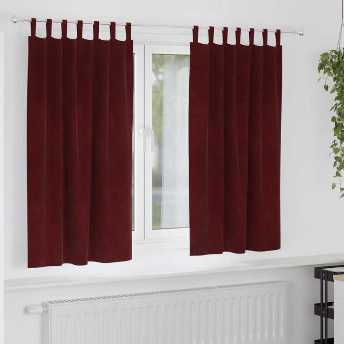 Perdele opace 2 pcs Roșu Vin 140 x 175 cm Catifea - WALTI WALTI