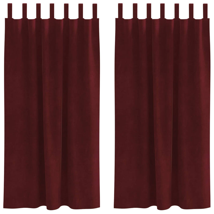 Perdele opace 2 pcs Roșu Vin 140 x 175 cm Catifea - WALTI WALTI