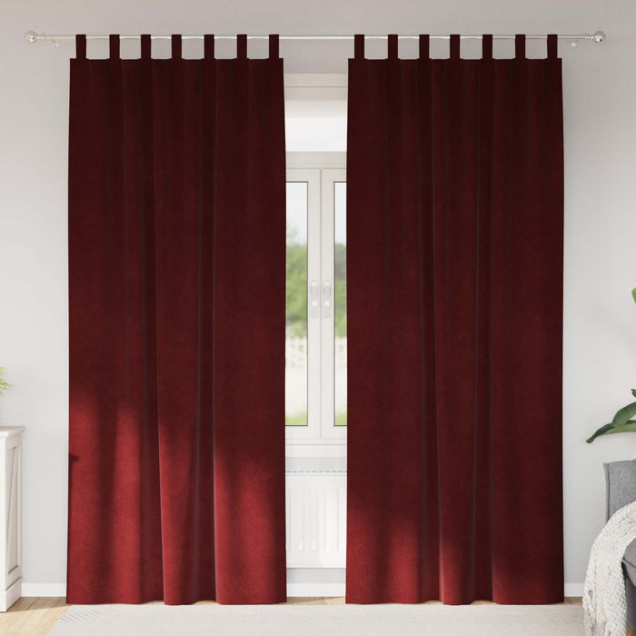 Perdele opace 2 pcs Roșu Vin 140 x 225 cm Catifea - WALTI WALTI
