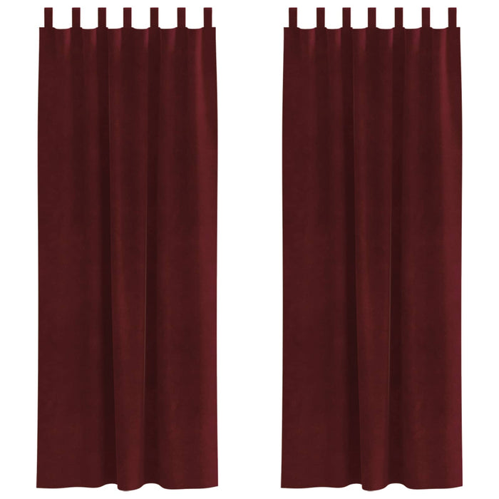 Perdele opace 2 pcs Roșu Vin 140 x 245 cm Catifea - WALTI WALTI