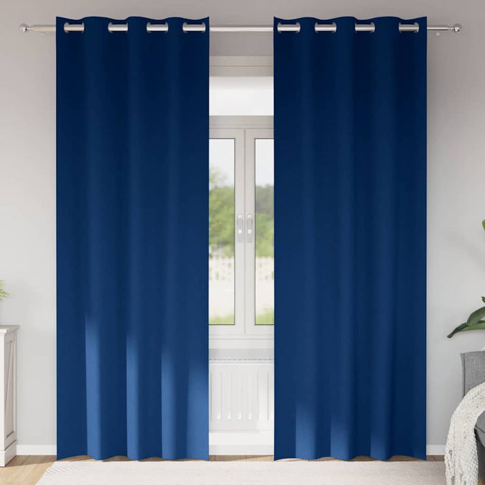 Perdele cu perdele 2 pcs Albastru închis 225 x 140 cm Poliester - WALTI WALTI