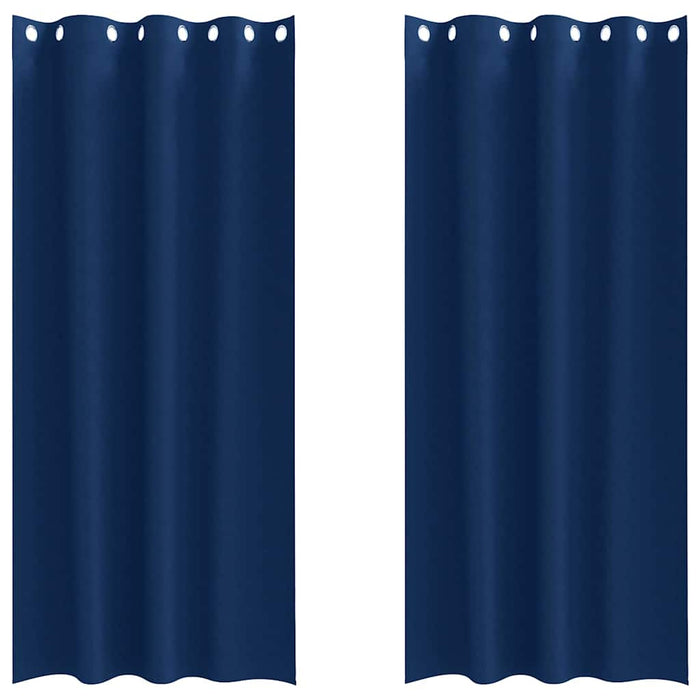 Perdele cu perdele 2 pcs Albastru închis 225 x 140 cm Poliester - WALTI WALTI