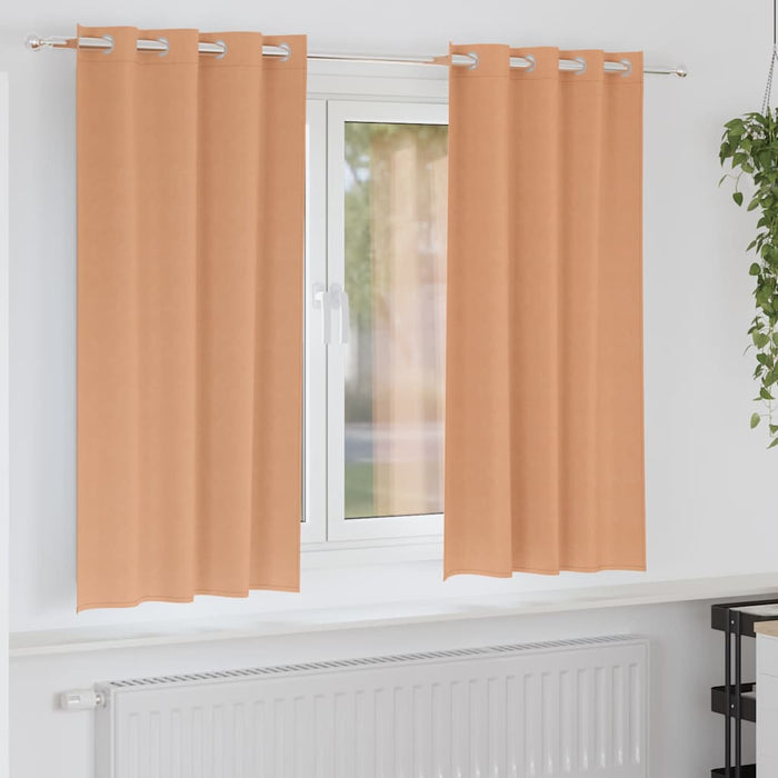 Perdele cu perdele 2 pcs Maro deschis 175 x 140 cm Poliester - WALTI WALTI