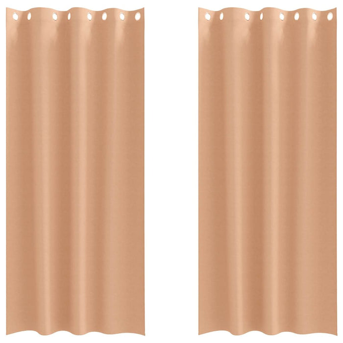 Perdele cu perdele 2 pcs Maro deschis 245 x 140 cm Poliester - WALTI WALTI