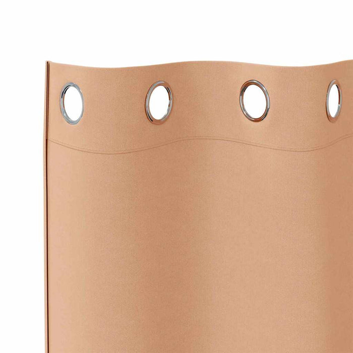 Perdele cu perdele 2 pcs Maro deschis 260 x 140 cm Poliester - WALTI WALTI