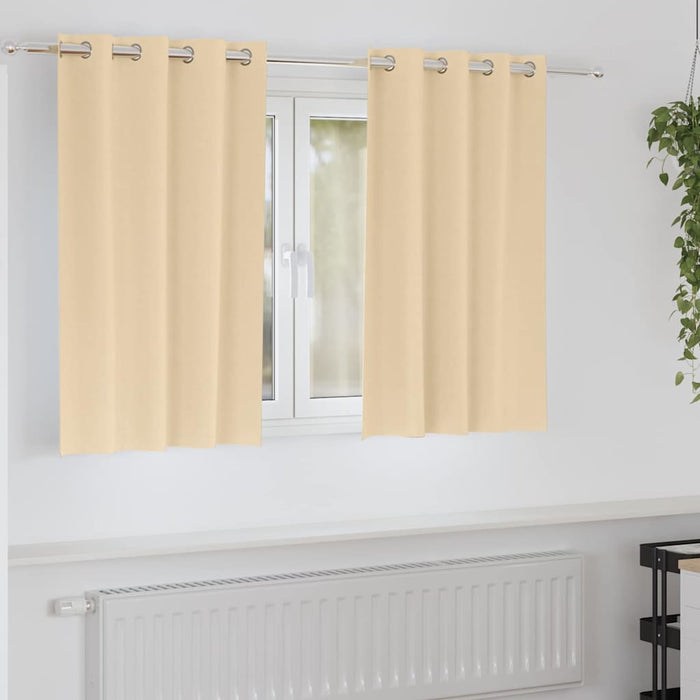 Perdele cu perdele 2 pcs Crem 140 x 140 cm Poliester - WALTI WALTI