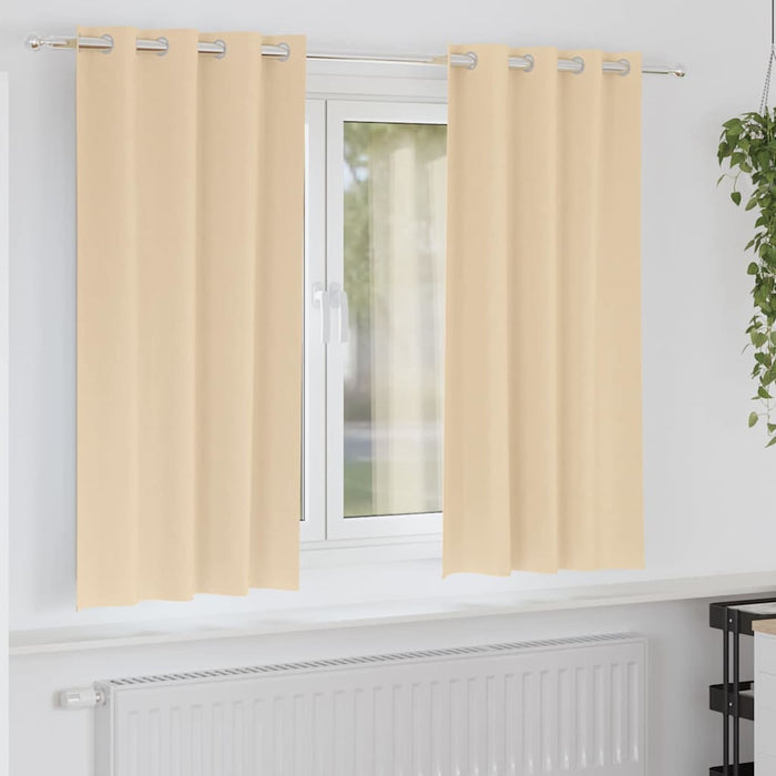 Perdele cu perdele 2 pcs Crem 175 x 140 cm Poliester - WALTI WALTI