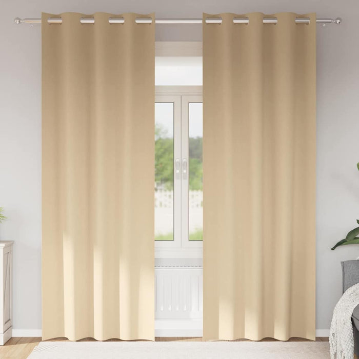 Perdele cu perdele 2 pcs Crem 225 x 140 cm Poliester - WALTI WALTI