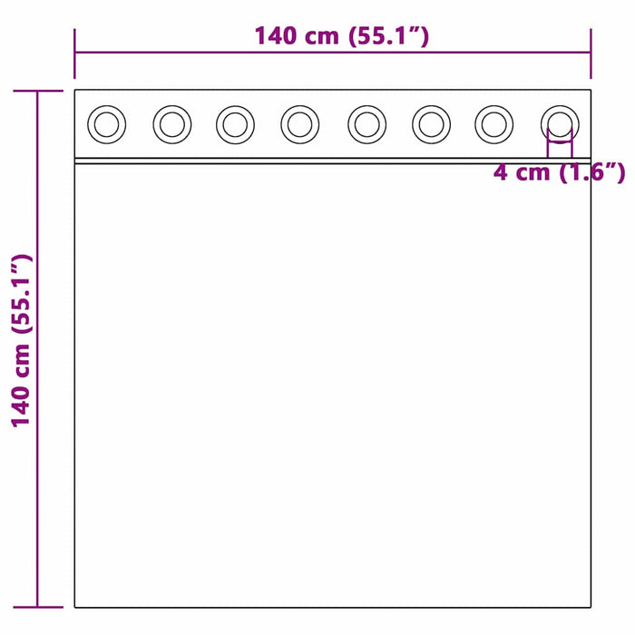 Perdele cu perdele 2 pcs Violet 140 x 140 cm Poliester - WALTI WALTI