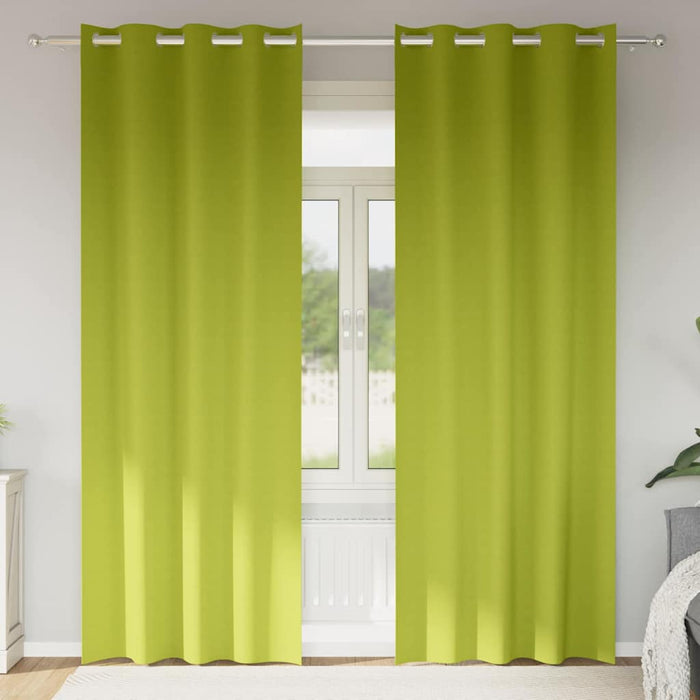 Perdele cu perdele 2 pcs Verde măr 245 x 140 cm Poliester - WALTI WALTI