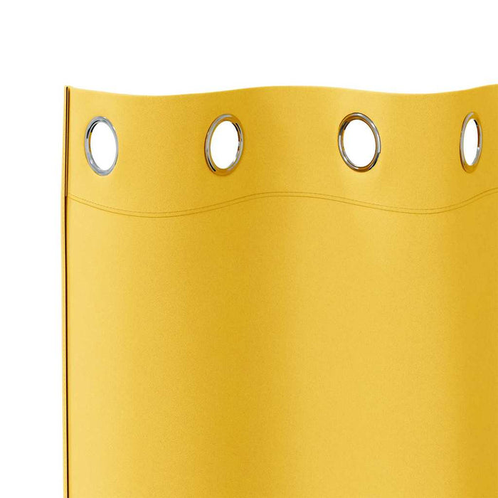 Perdele cu perdele 2 pcs galben muștar 225 x 140 cm Poliester - WALTI WALTI