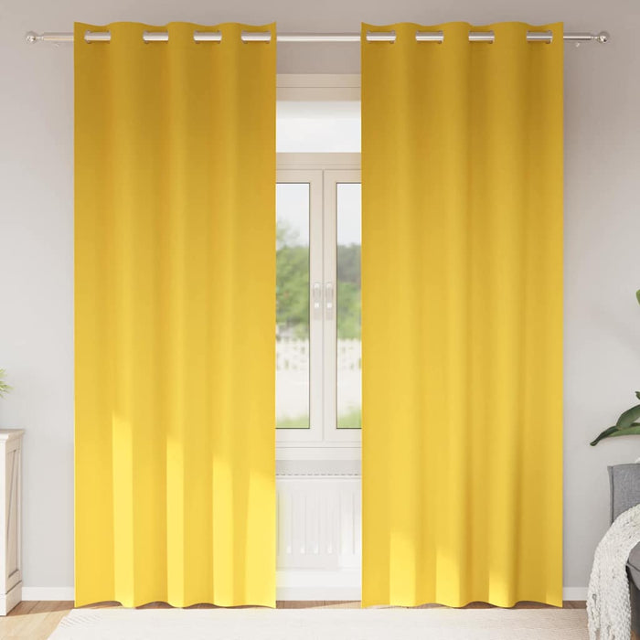 Perdele cu perdele 2 pcs galben muștar 225 x 140 cm Poliester - WALTI WALTI